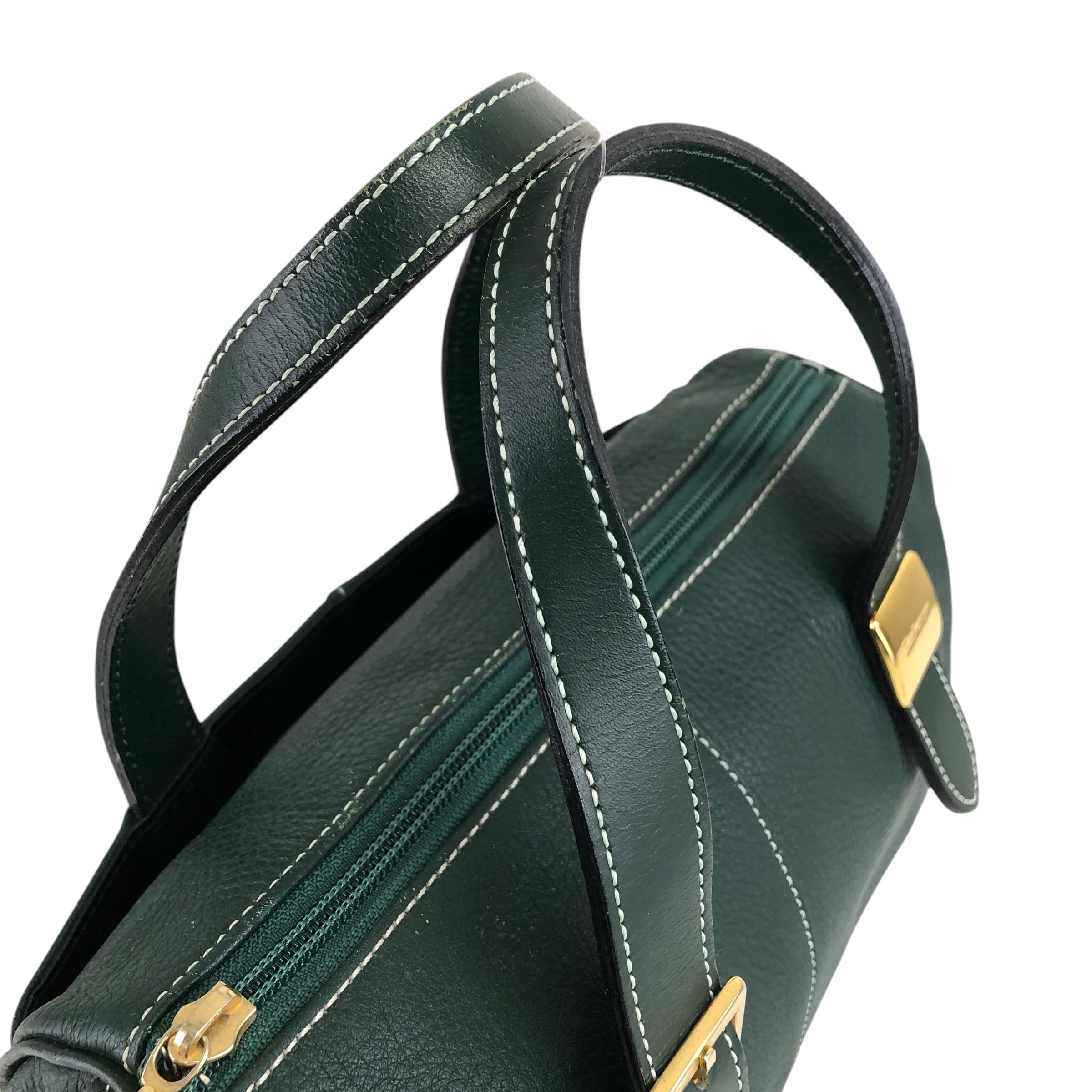 BURBERRY バーバリー ハンドバッグ グリーン レザー ミニボストン