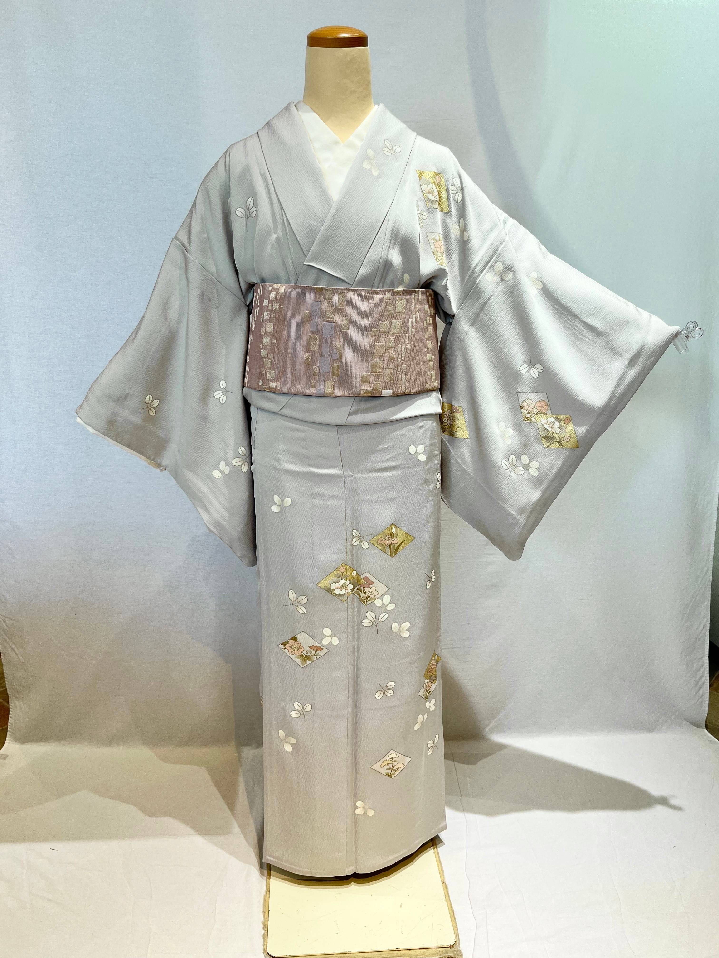 2168 夏用 単衣 付け下げ Tsukesage unlined kimono for summer ...