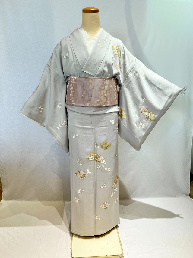 2168 夏用 単衣 付け下げ Tsukesage unlined kimono for summer