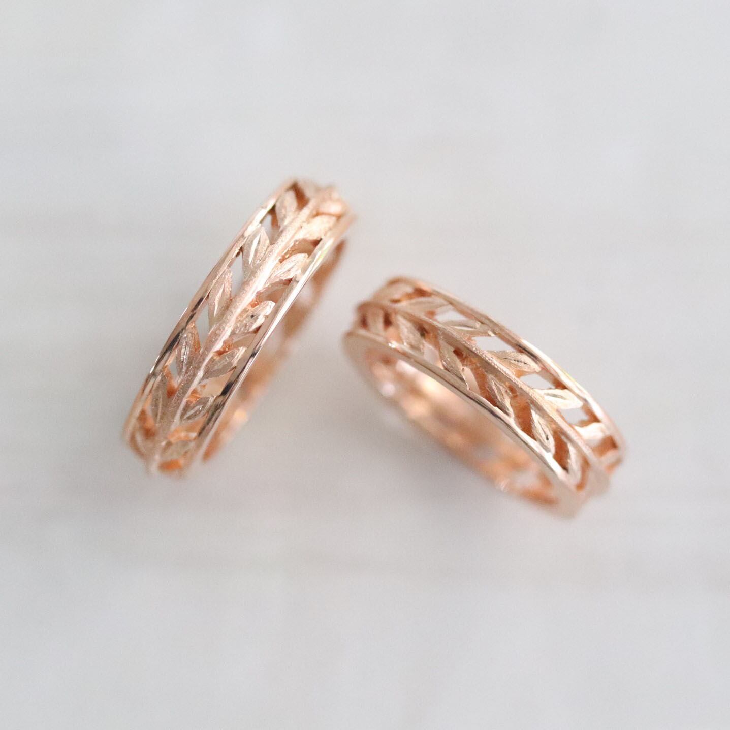 結婚指輪】月桂樹の葉_K18PG | Somm Jewelry【ソムジュエリー】