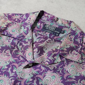 90s Polo by Ralph Lauren Silk open-collar shirt "made in USA"  Purple Paisley [L] 古着