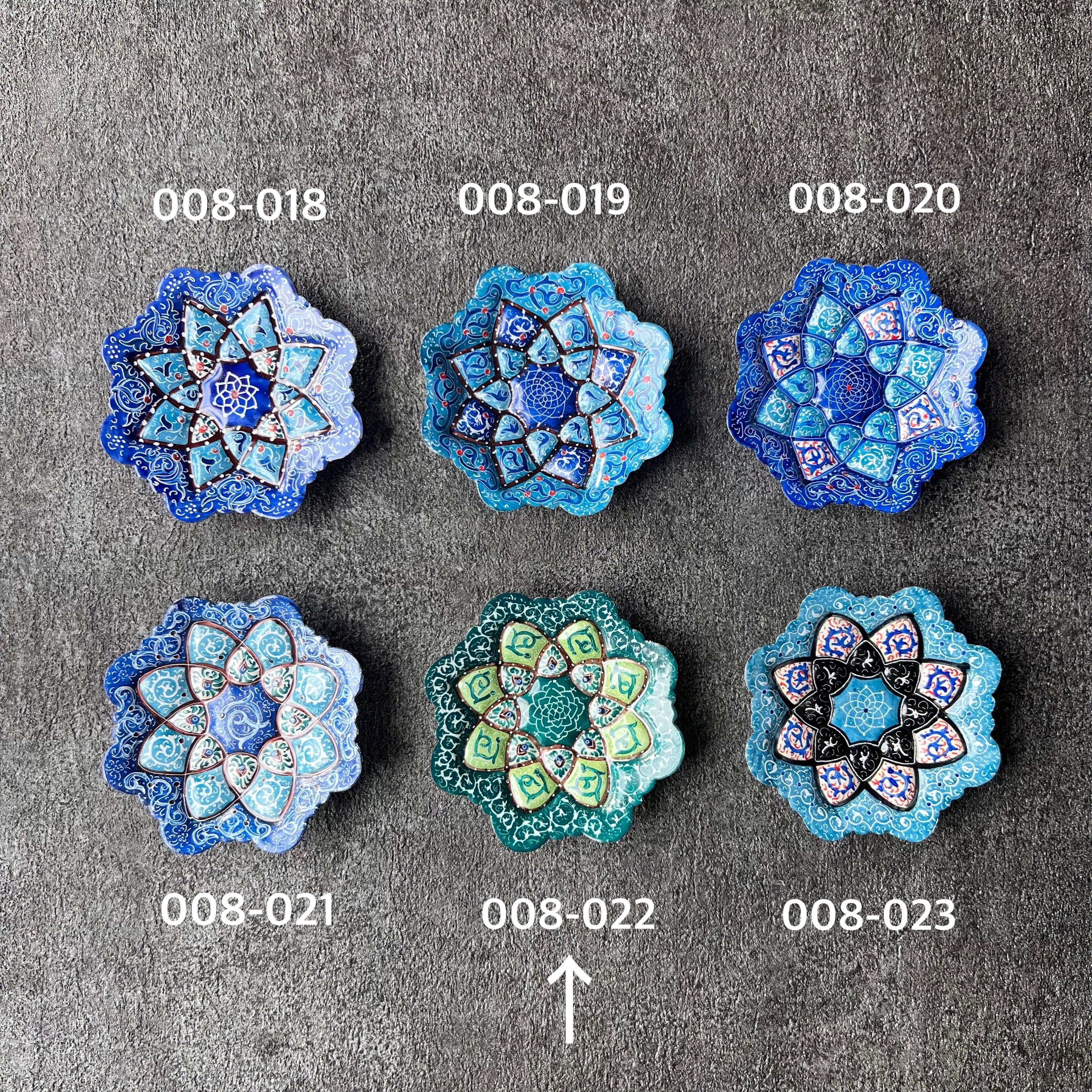 ペルシャの飾り皿（ミーナーカーリー）9cm アクセサリートレイ【MINA