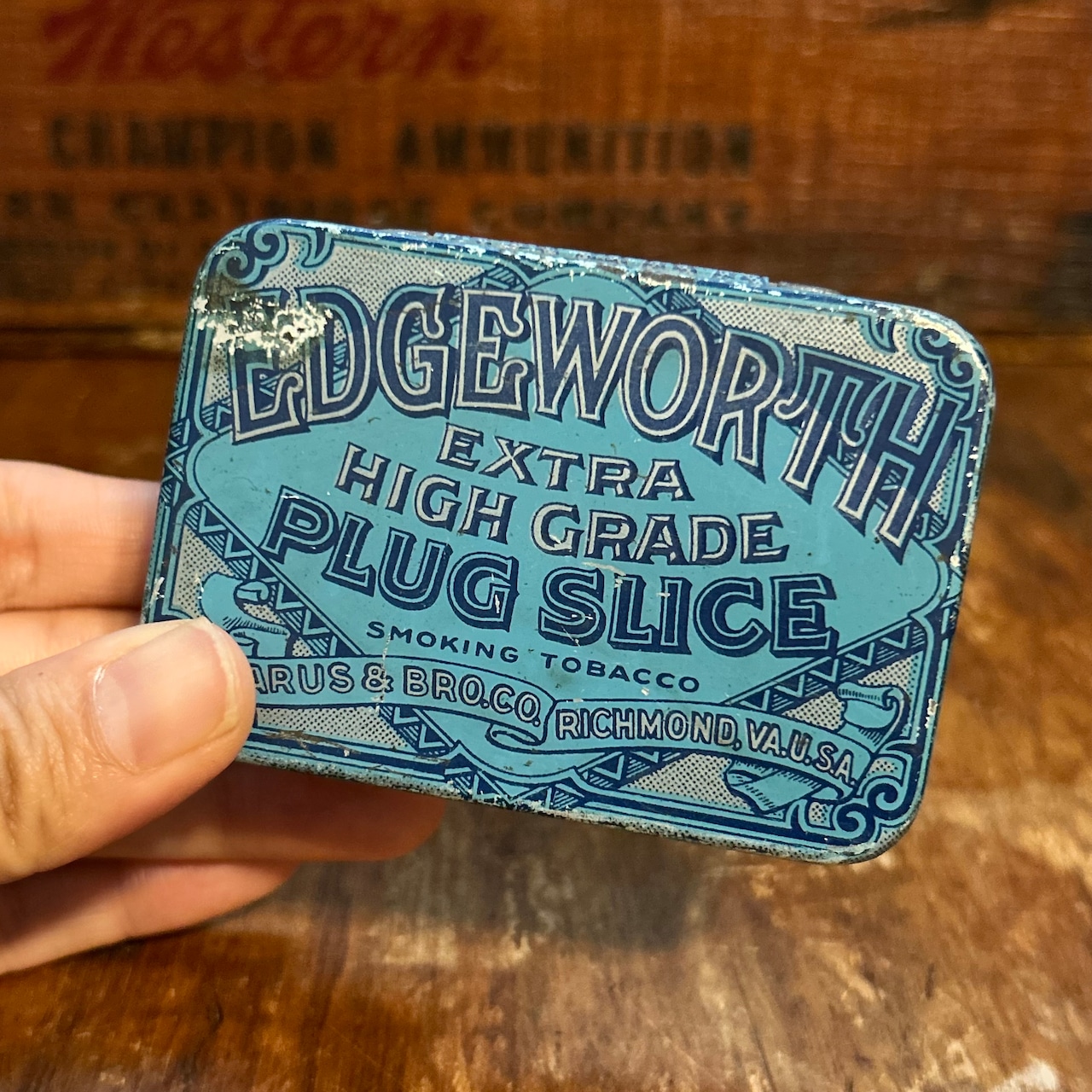 1910s–1920s エッジワース ヴィンテージ タバコ缶 EDGEWORTH EXTRA HIGH GRADE PLUG SLICE Vintage Tobacco Tin T-767