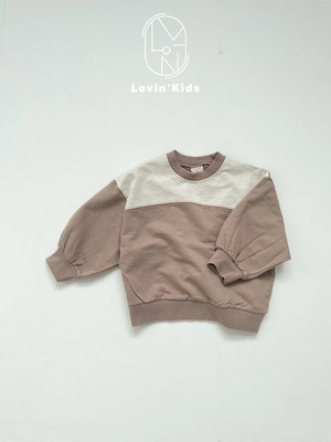 【Lovin'】ホットチョコスウェット 80〜130cm ベージュ/オートミール 241026