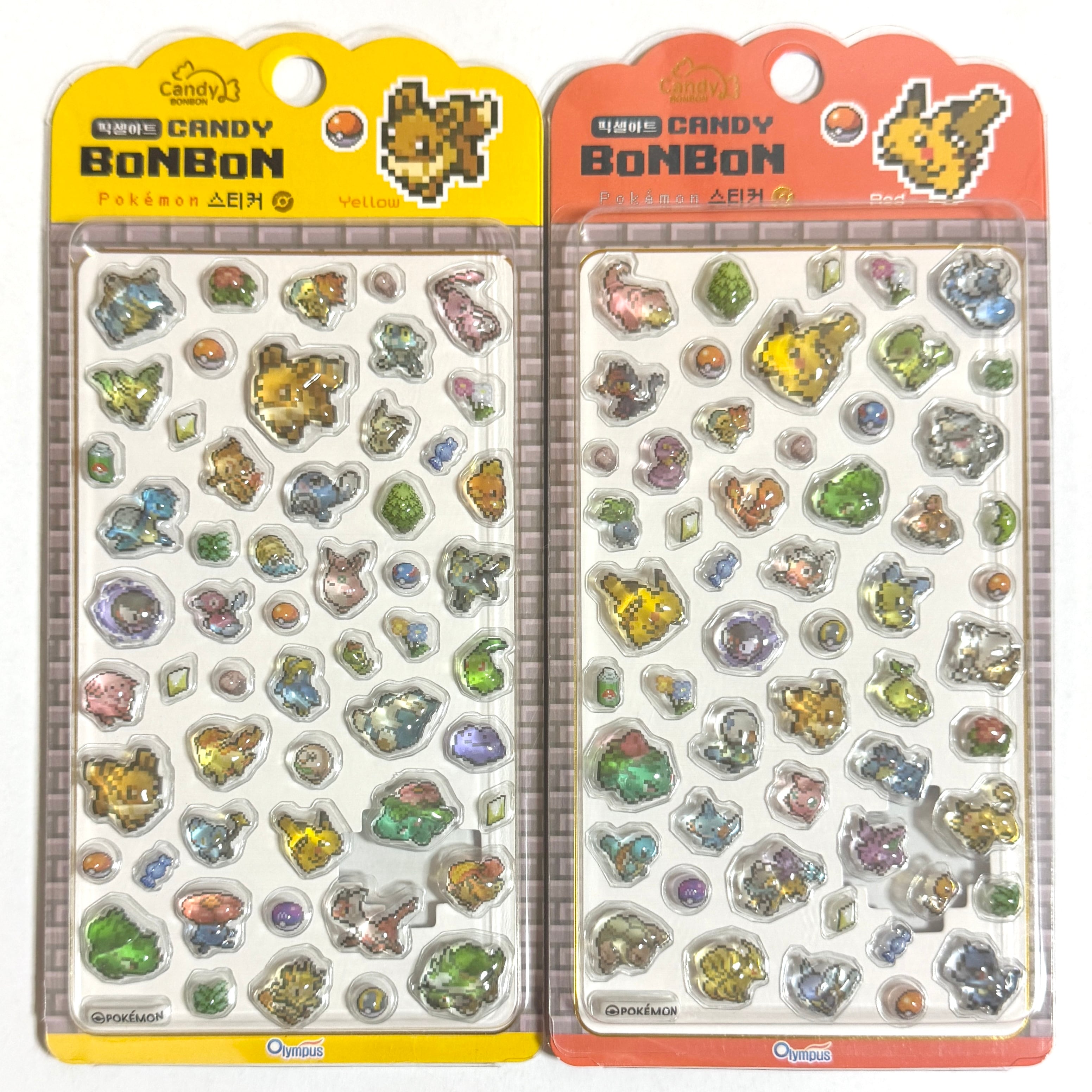 4枚セット】韓国限定 ポケモン ドット絵 3Dシール ステッカー | PAY ID