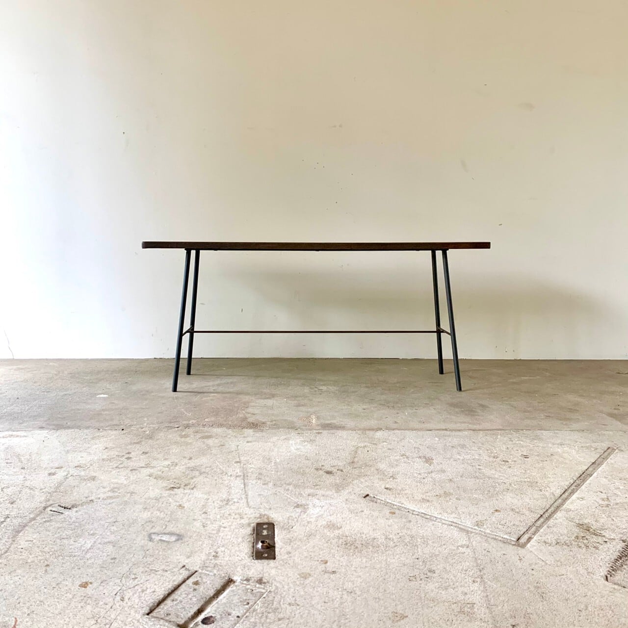 鉄脚のベンチ　サイドテーブル　古家具　0549