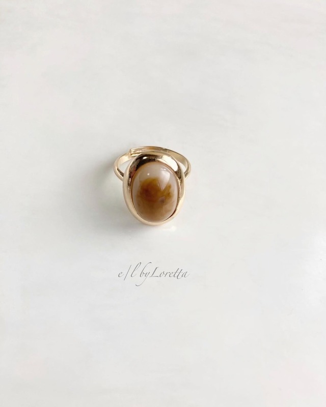 Oval marble color Ring