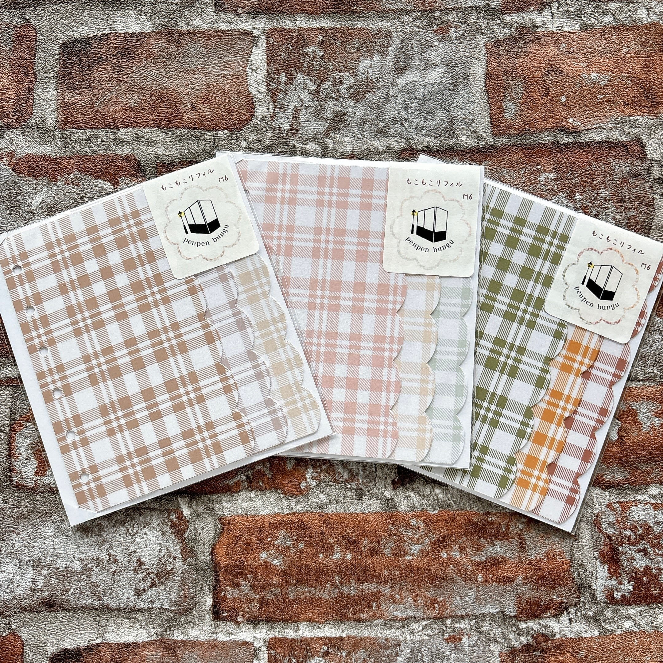 M6 【もこもこリフィル】タータンチェック柄 システム手帳 リフィル