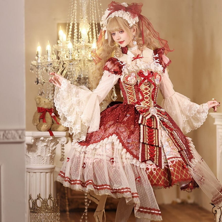 豪華プリンセスロリータ対応 姫袖 レースブラウス（ホワイト