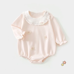 【BABY】蝶結びピンクロンパース