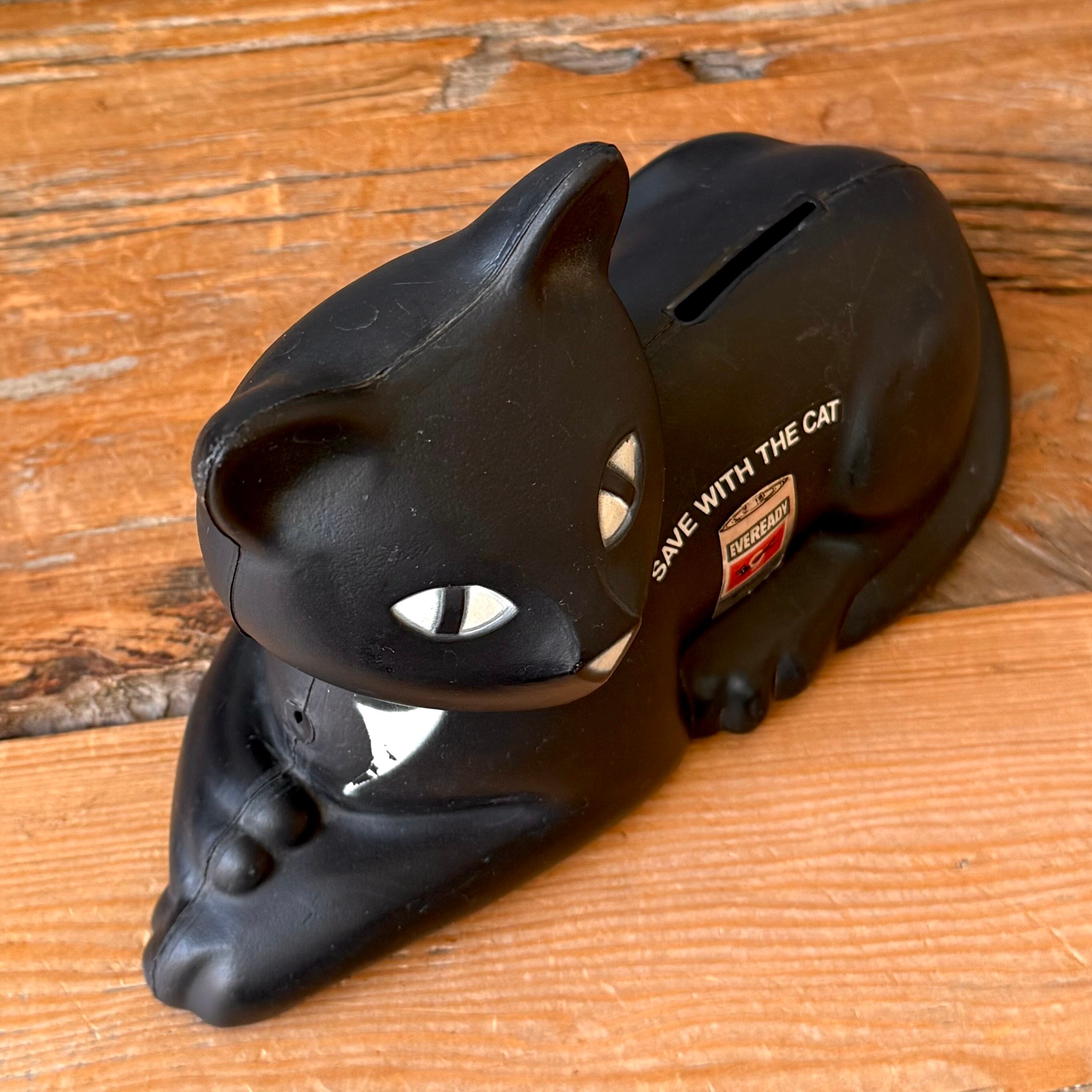 Vintage EVEREADY CAT Coin Bank エバレディ 黒猫 ブラックキャット