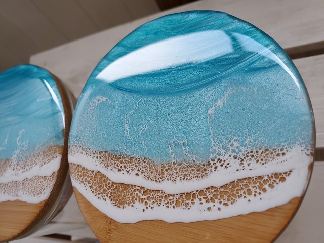 62.オーシャンレジンアート キャニスター (ターコイズブルー)