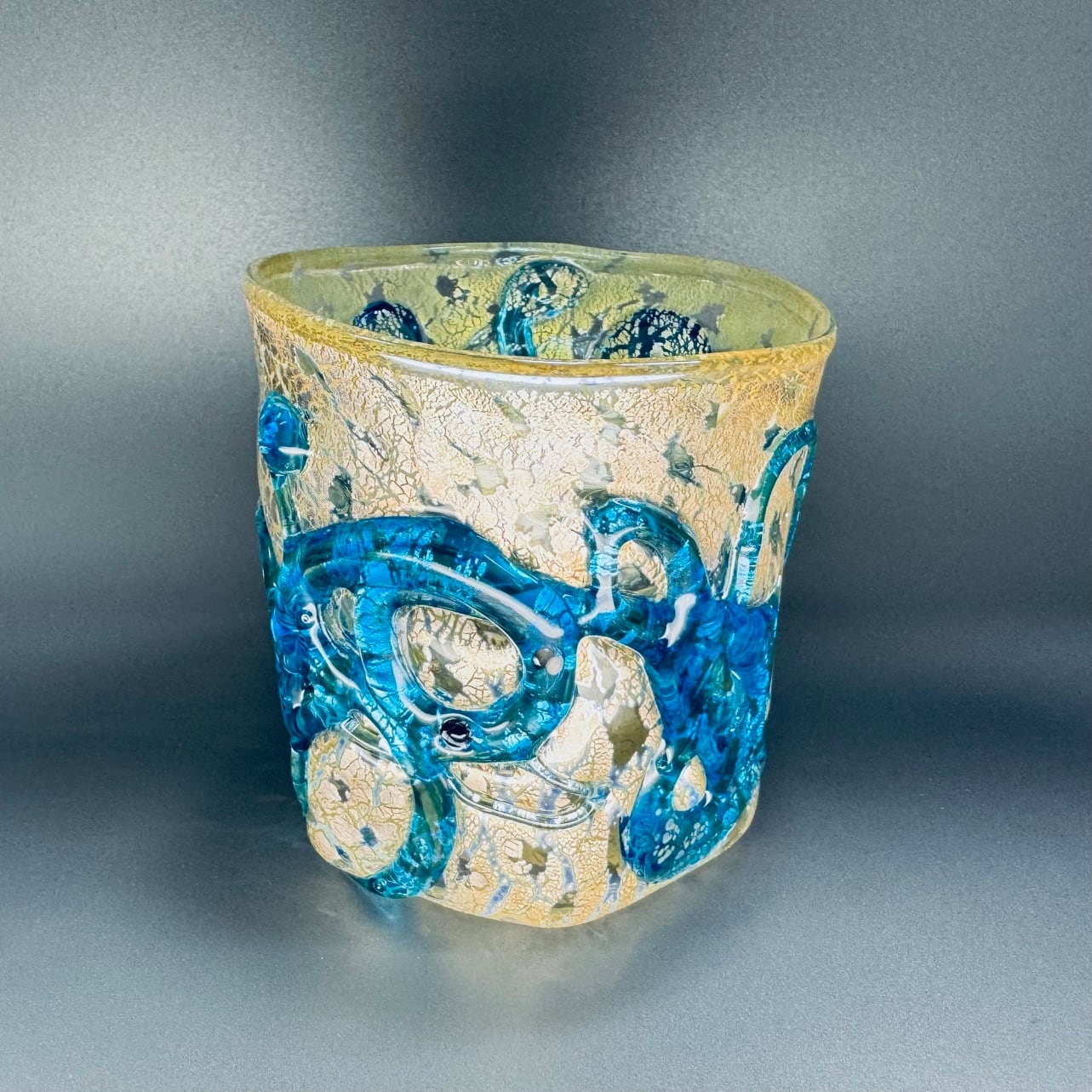 ガラス工芸　波 SUKI GLASS STUDIO ガラス工芸品『波の酒器』 １セット [0033-0001