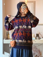 1990’s USA? Elkhan Pure New Wool Squirrel & Rabbit Knit Sweater／L