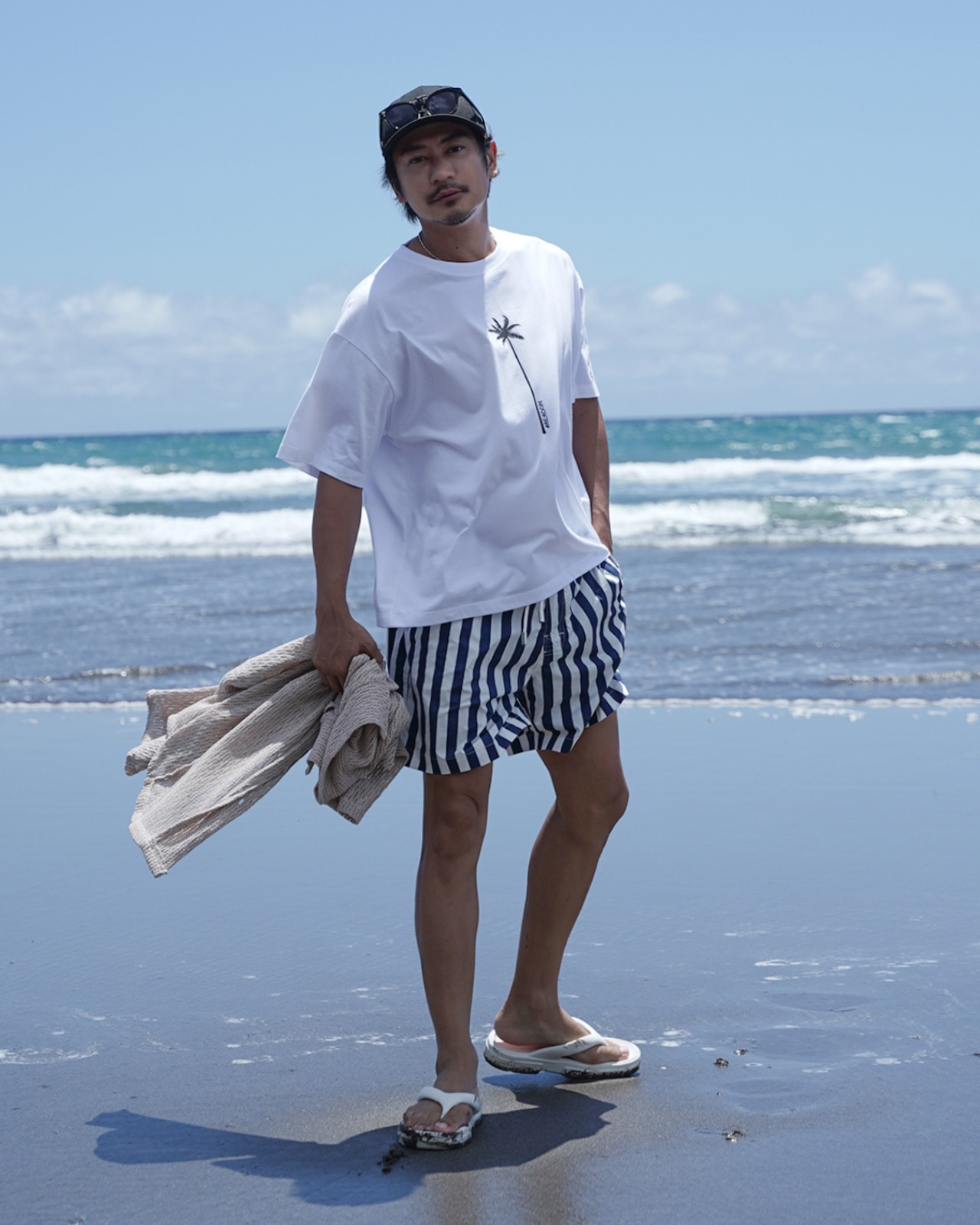 【#Re:room】PALM TREE LOGO PRINT T-SHIRTS［REC855］