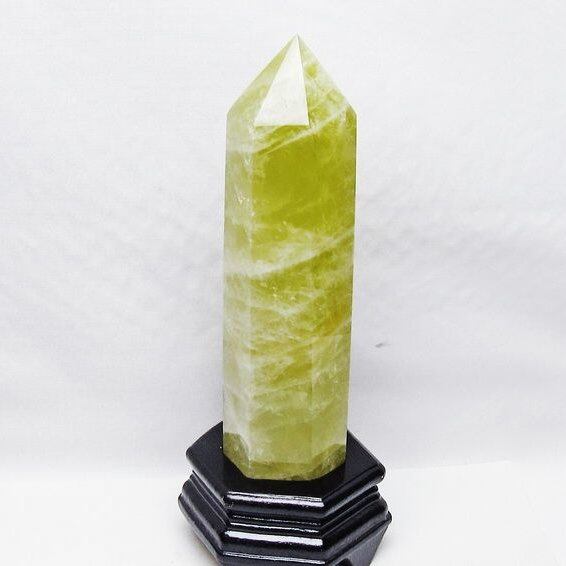 1.2Kg シトリン 六角柱 シトリンクォーツ ポイント 台座付属 一点物 152-4139