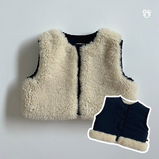 【取寄】gou｜creamy vest (reversible, mom)｜クリーミーベスト（リバーシブル／ママ）｜FREE｜mom｜25 winter