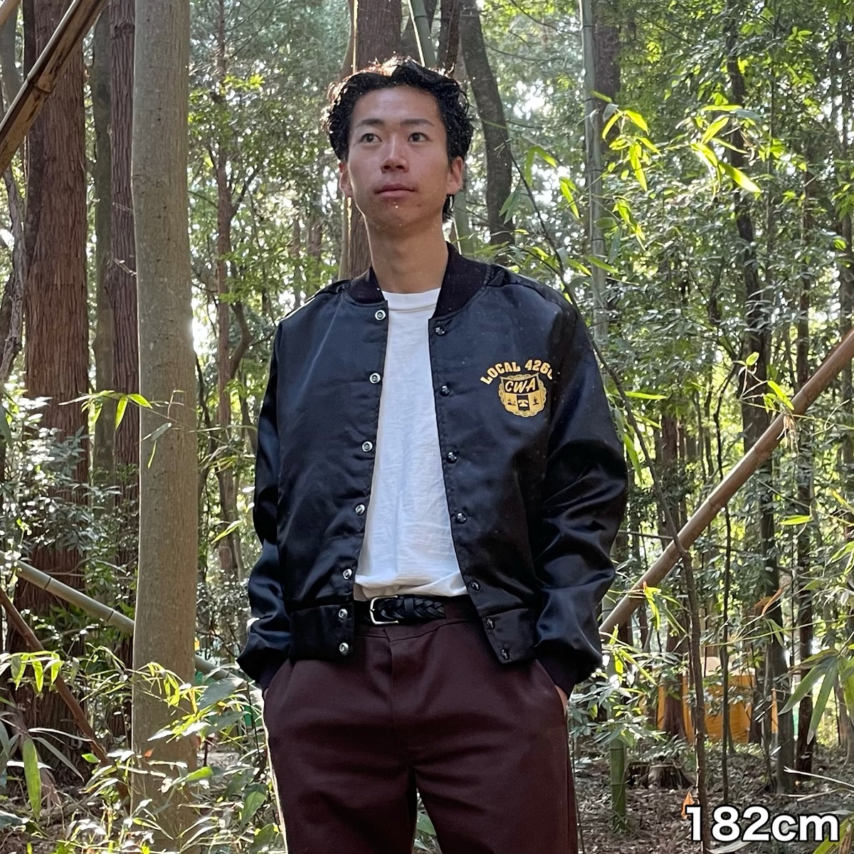 Made in USA 】WEST WIND ナイロンスタジャン L 両面プリント 状態良好 