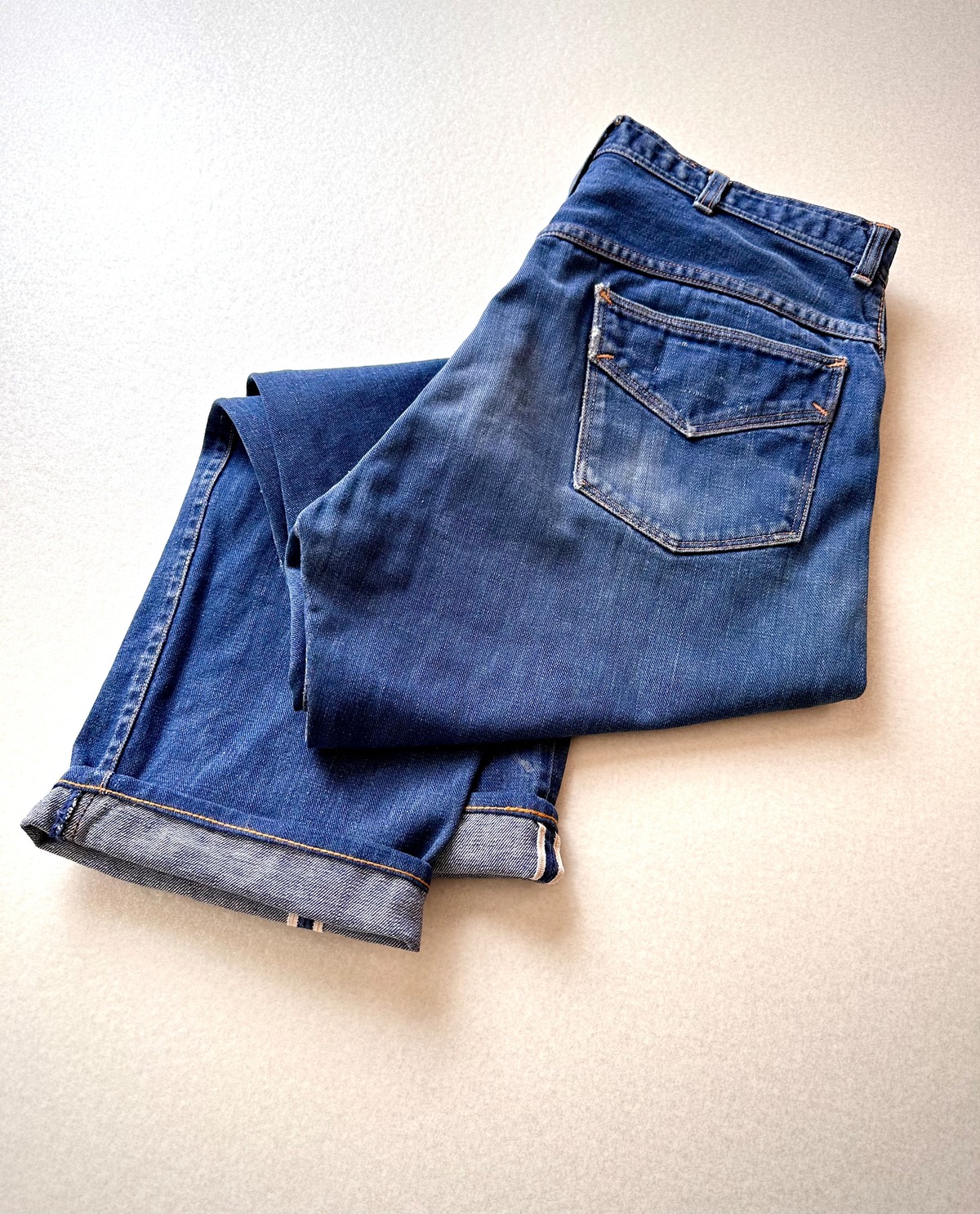 50s-60s USA製 “ ROEBUCKS ” 5PKT SALVAGE DENIM STRAIGHT OLD VINTAGE 