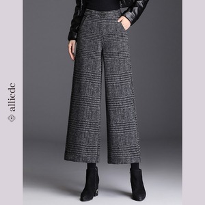 グレンチェッククロップドワイドパンツ　A3953