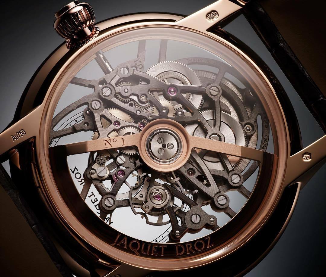 【JAQUET DROZ ジャケ・ドロー】GRANDE SECONDE SKELET-ONE RED GOLD　グラン・セコンド スケルトン（レッドゴールド）／国内正規品 腕時計