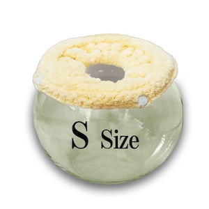 【Sサイズ】アイボリー　デグー　砂浴び容器　飛び散り防止　ブラッシング効果  degu's glass ball for dust bath [S size] fluffy ring is [ivory color] .