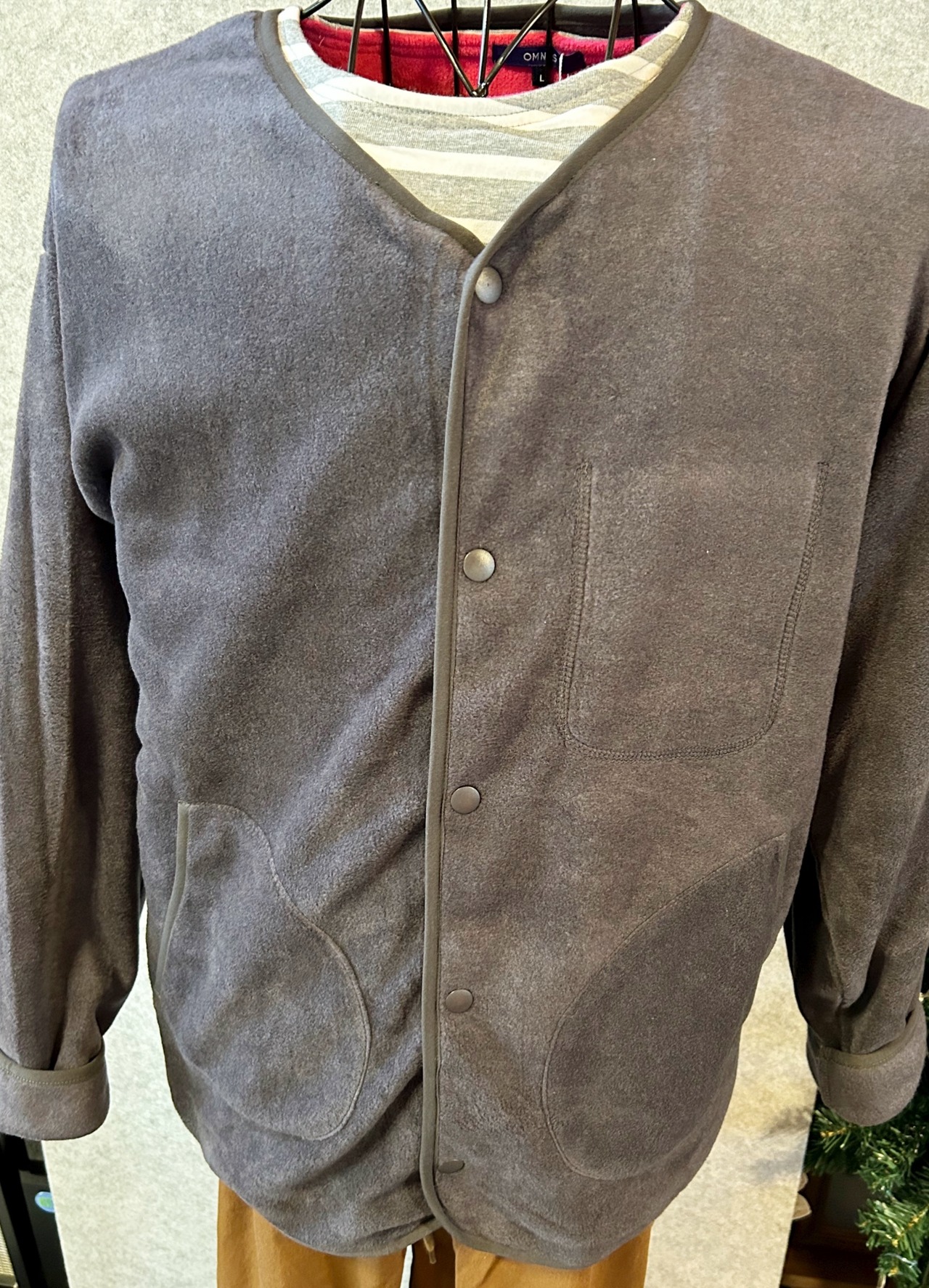 メンズ　ふわふわフリース　カーディガン　長袖