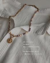 再販:『朝焼けの予感』coin pearl necklace ※8月限定color