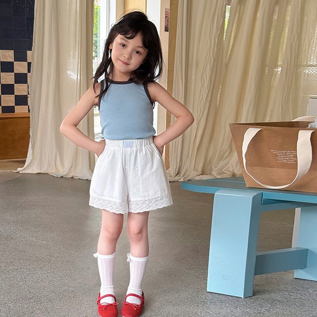 【KID】配色バイカラーノースリーブタンクトップ - 8