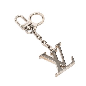ルイ ヴィトン ポルト クレ イニシャル LV ロゴ キーリング キーホルダー バッグチャーム M65071 シルバー メタル レディース LOUIS VUITTON 【中古】