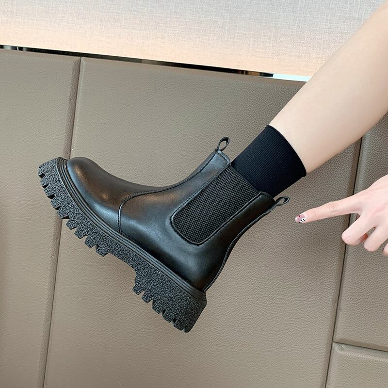 ブーツレッドスタンダードショートスプリングオータムシングル レトロ 靴 シューズ 春物 秋物 部族の婦人靴36668146395