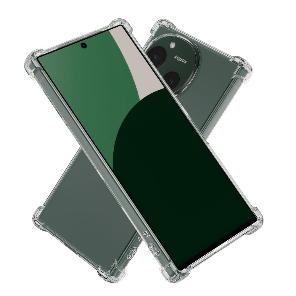 Hy+ AQUOS R9 対応 SH-51E SH-M28 耐衝撃ケース 米軍MIL規格 クリア TPU カバー ストラップホール
