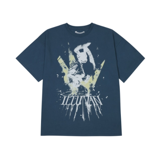 [ILLUVAN] ROCKIN' RABBIT T-SHIRT (BLUE) 正規品 韓国ブランド 韓国通販 韓国代行 韓国ファッション イルバン