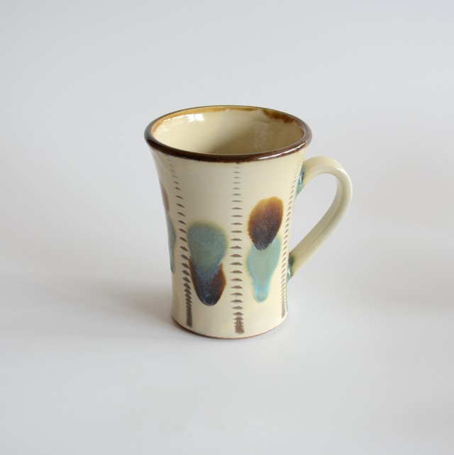 【やちむん 幸陶器】三彩 (さんさい) マグカップ 大