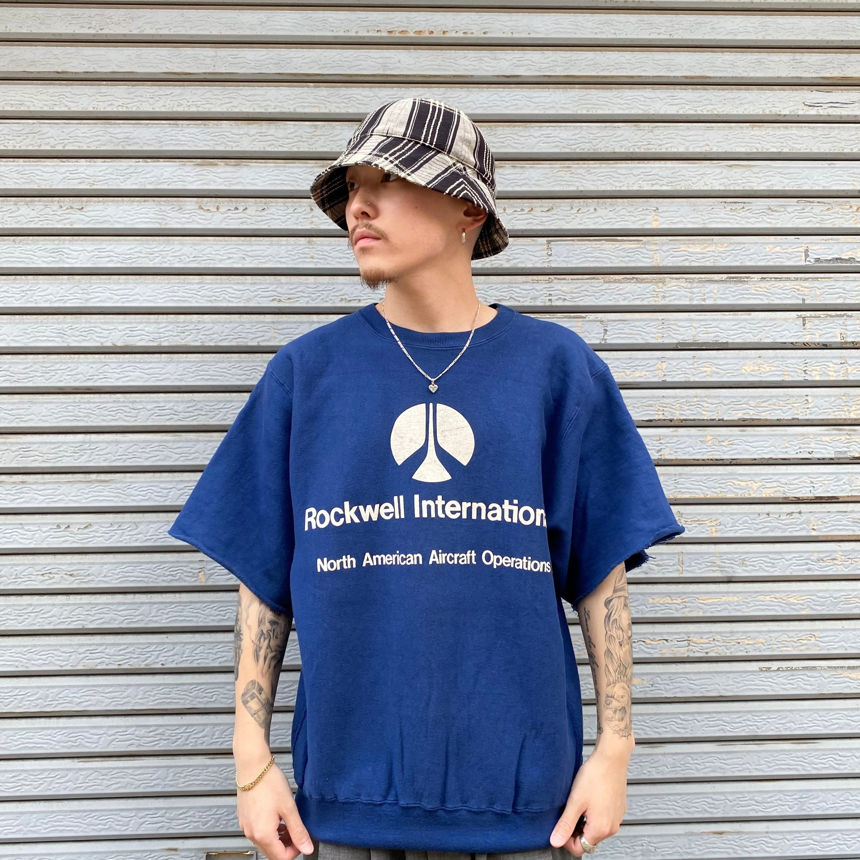 80's USA製 Champion Reverse Weave Cut Off S/S Sweat L / チャンピオン リバースウィーブ  半袖スウェット トリコタグ リメイク プリント 古着 ヴィンテージ