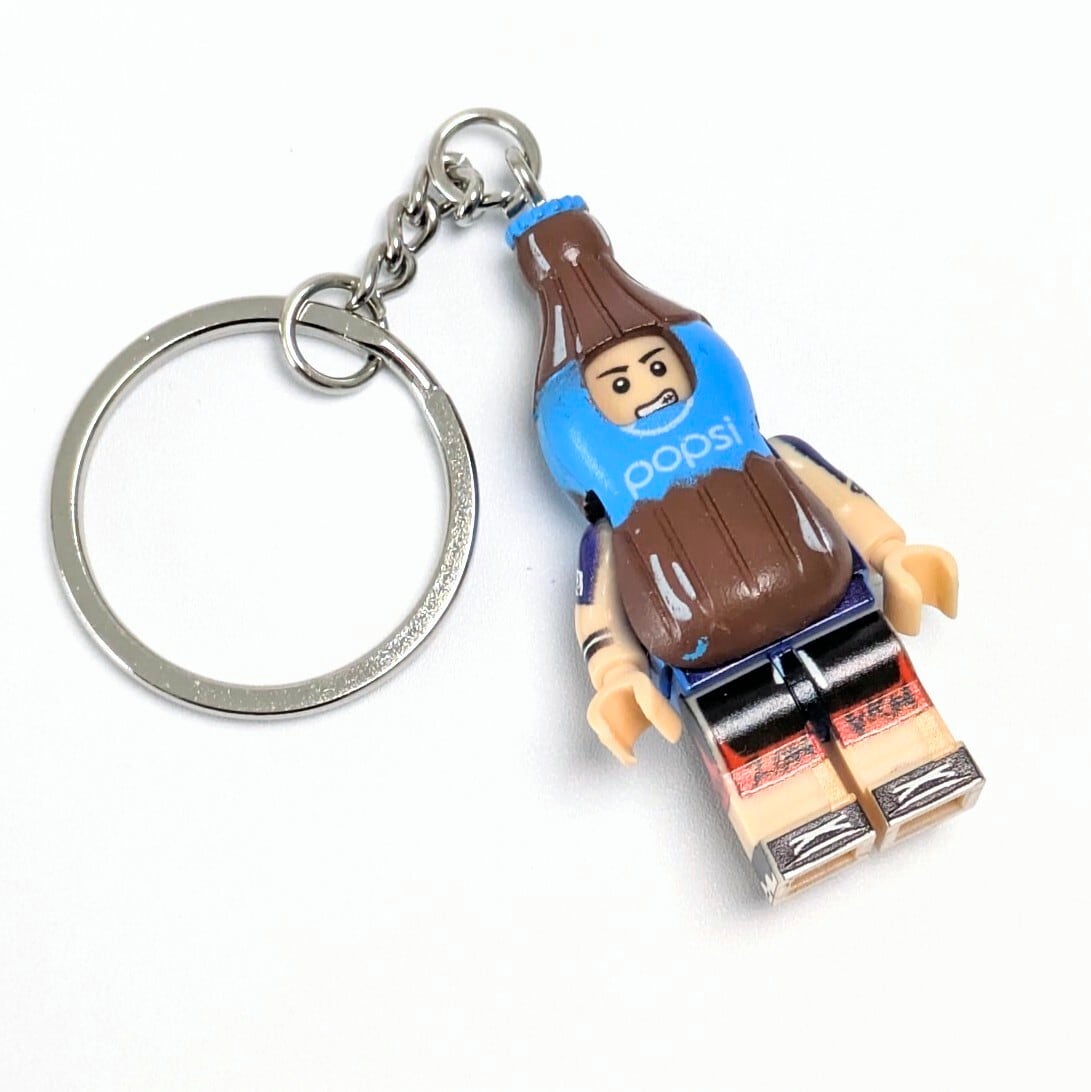 ★ブロックフィギュアキーホルダー★【 popsiくん!】pepsi / ペプシ〚アメリカン雑貨 アメトイ〛