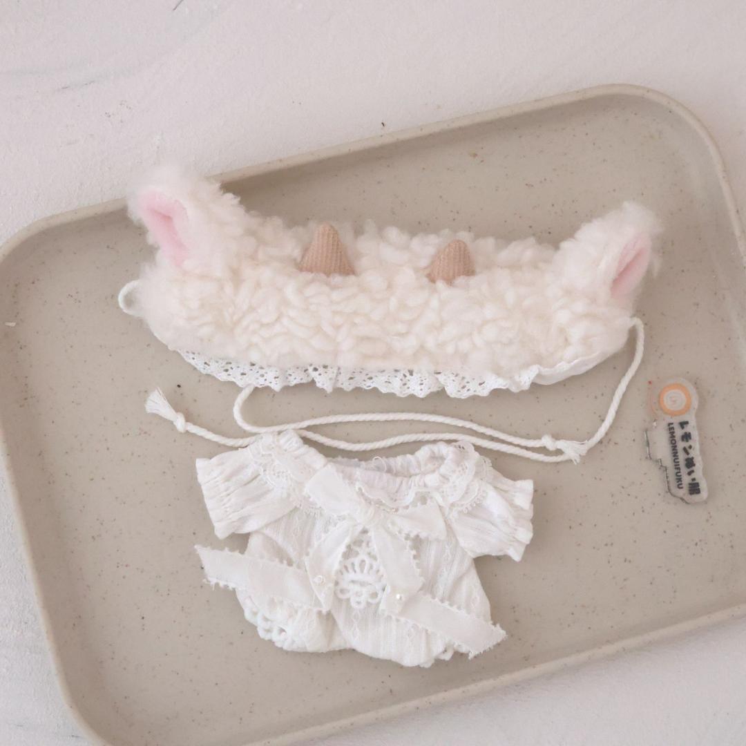 10cm 着せ替え ぬいぐるみ服 ひつじ ロンパース 萌え ぬい活 推し活
