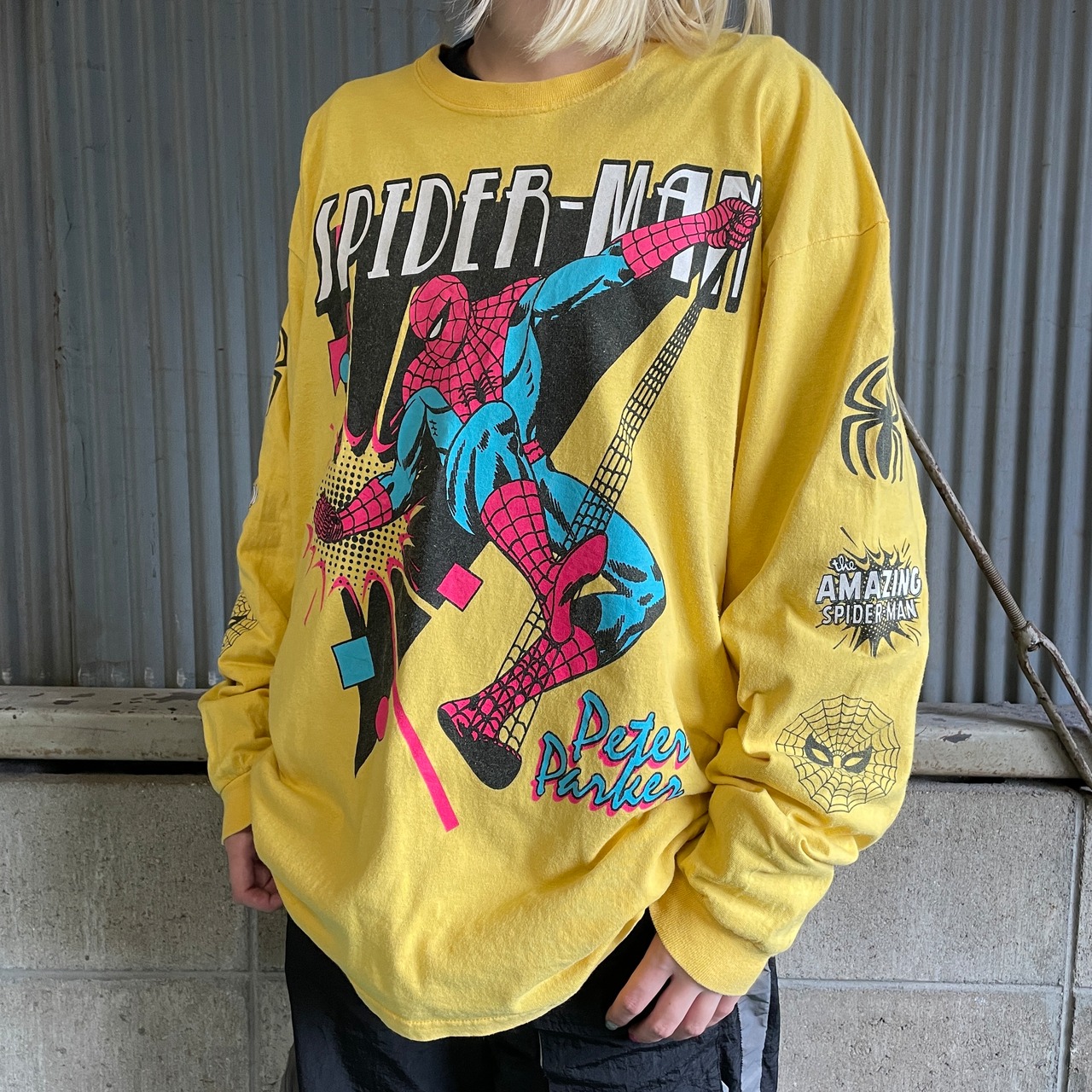 MARVEL SPIDER-MAN スパイダーマン キャラクタープリント ロングT 
