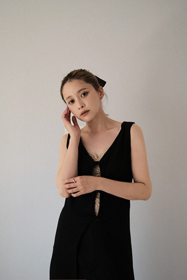 Ribbed Design Dress/リブデザインドレス/Black