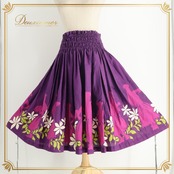 フラダンス 衣装 ALOHA FABRICS アロハファブリック パウスカート パープル系 ティアレ柄 ダンサー柄 踊り子 ハワイアンプリント ハワイアン アロハ フラ ダンス レッスン 練習 シングル スカート フレア 華やか 鮮やか かわいい おしゃれ ピンク系 ホワイト系 グリーン系 紫 白 黄緑