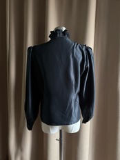 mode black frill shirt-4620-4【ブローチ付属商品】