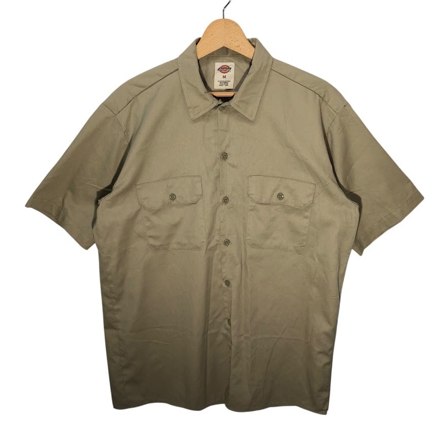 90年代 Dickies ディッキーズ 半袖 ワークシャツ ワッペン メンズXL
