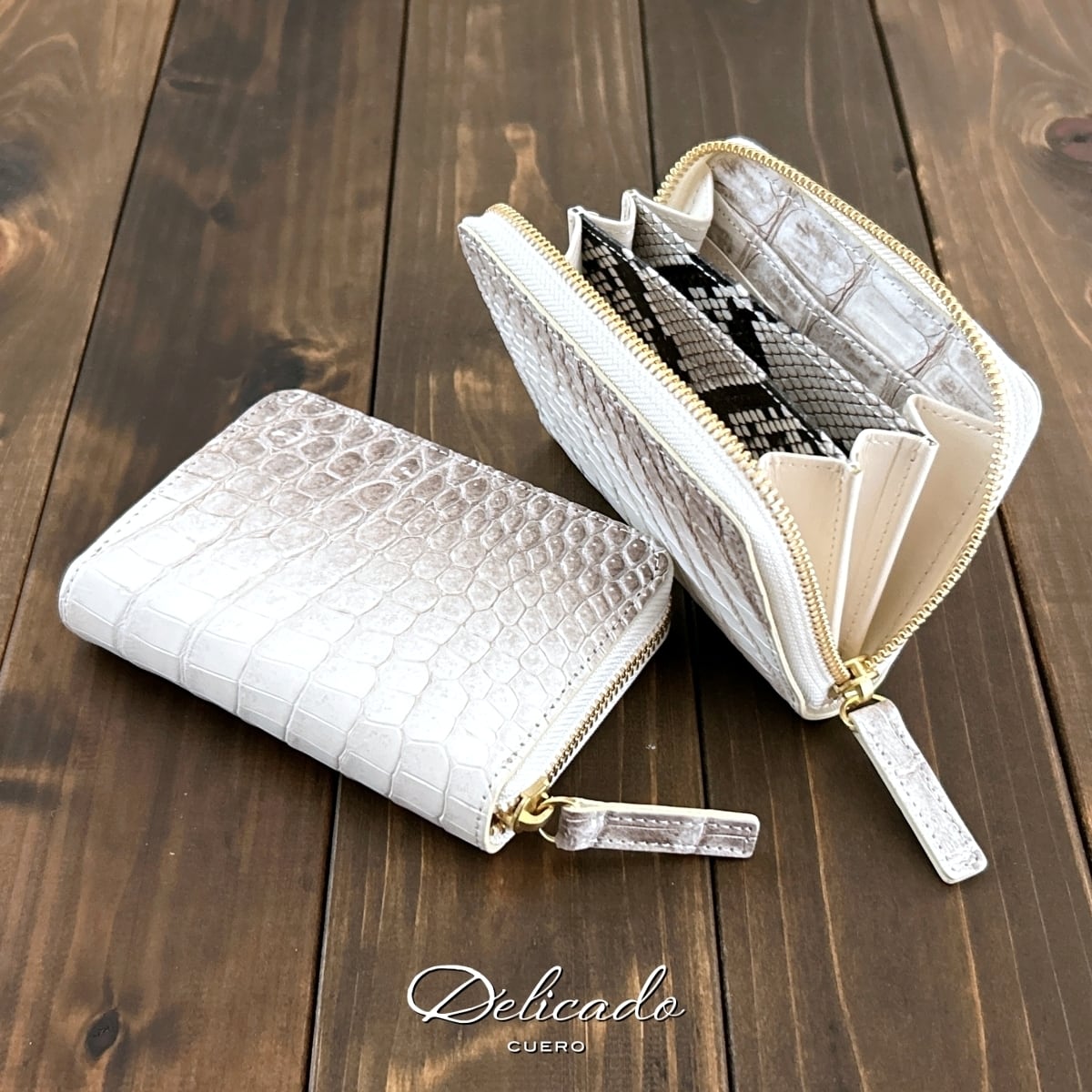 サンカッケー　ストラップ　ヒマラヤクロコ HIMARAYA CROCODILE | CUERO DELICADO（クエロ デリカド）