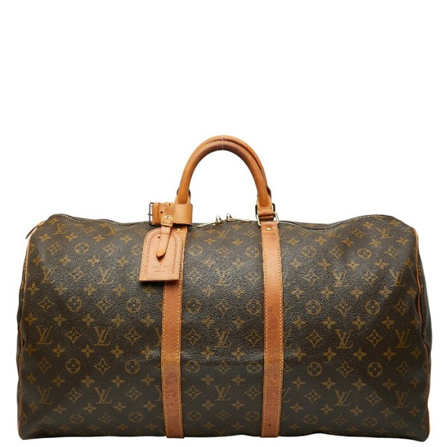 ルイ ヴィトン モノグラム キーポル55 トラベルバッグ ボストンバッグ M41424 ブラウン PVC レザー レディース LOUIS VUITTON 【中古】