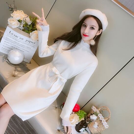 ミニワンピース ミニワンピ レディース タートルネック ニット