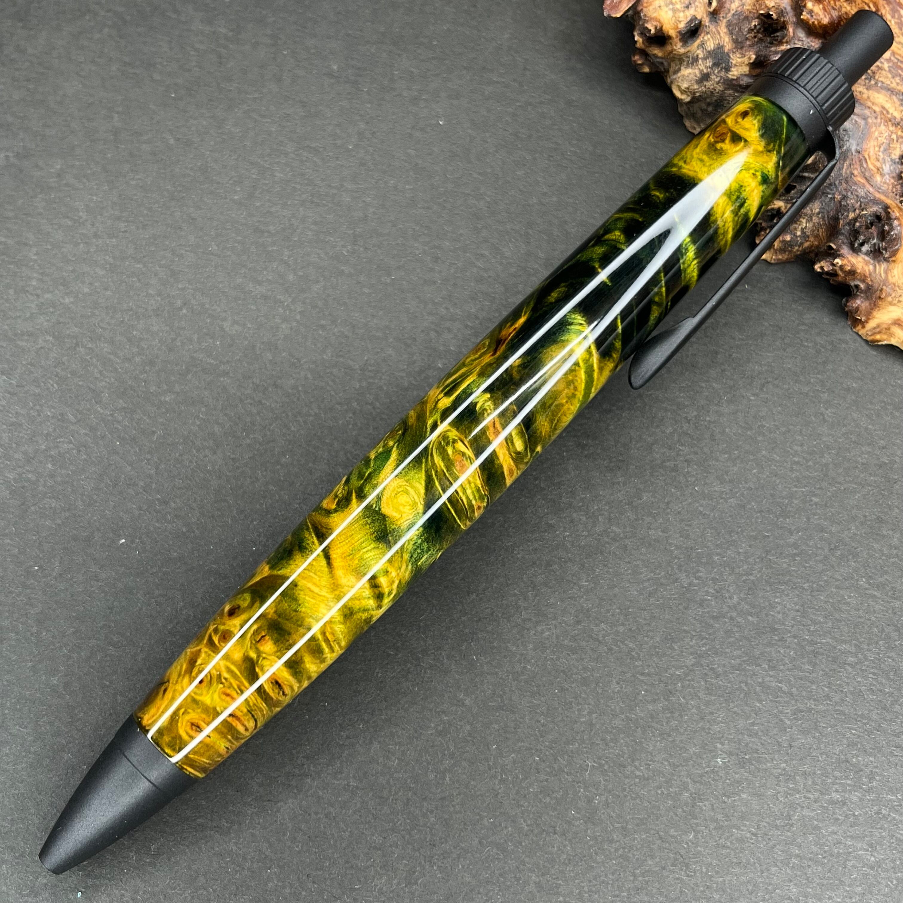 木軸ペン　楓瘤杢　シースルーグラデーション　ボールペン／シャープペン 楓瘤]木軸ボールペン(シースルーグラデーション)(CAフィニッシュ