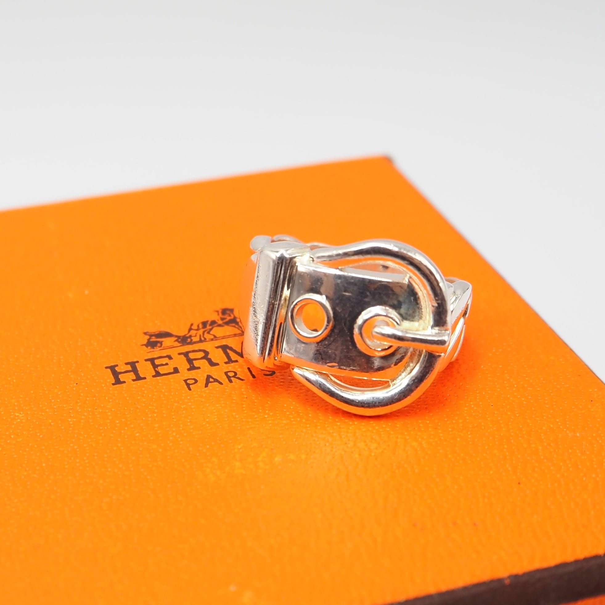 HERMES 約10号 ブックルセリエ リング シルバー925 シルバー エルメス付属品付き