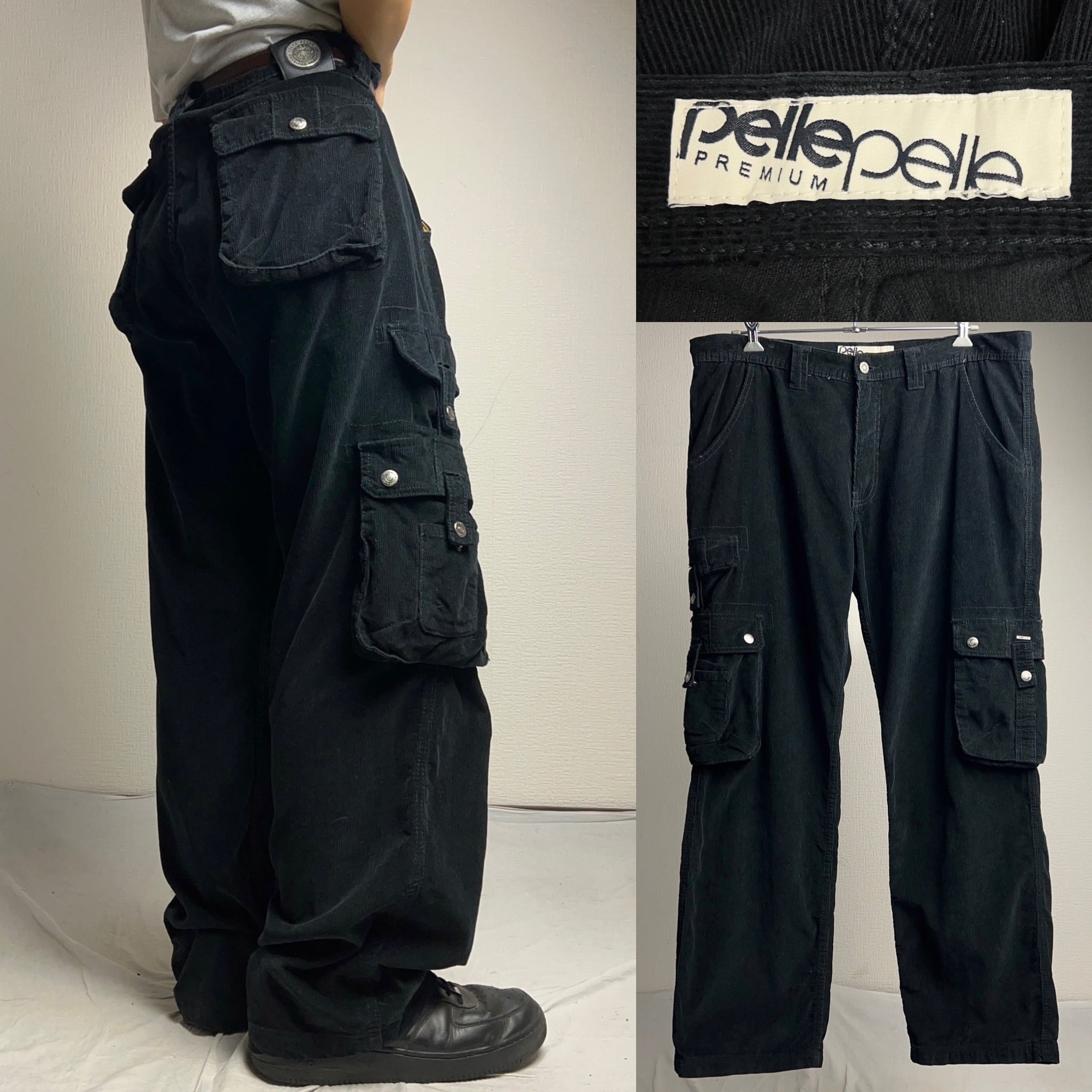 Pelle Pelle” Corduroy Cargo Pants W42 L34 ペレペレ コーデュロイ