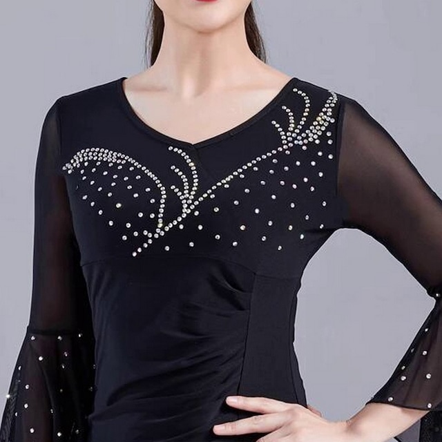 Vネックベルスリーブ 装飾付き シアートップス ds0510