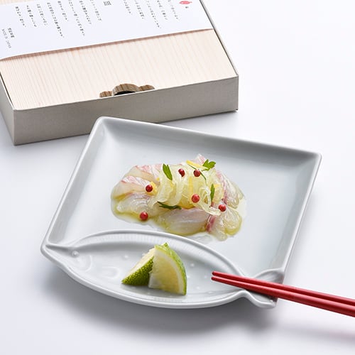 焼魚皿1 ひらめグレー 魚皿【波佐見焼き】303345C502 | 波佐見焼ショップ